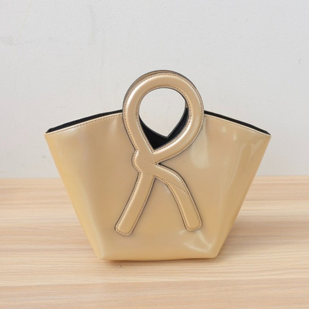 Biege Bucket Purse Leather Nude Luxury Formal Party ROBERTA CAMERINO ITALY